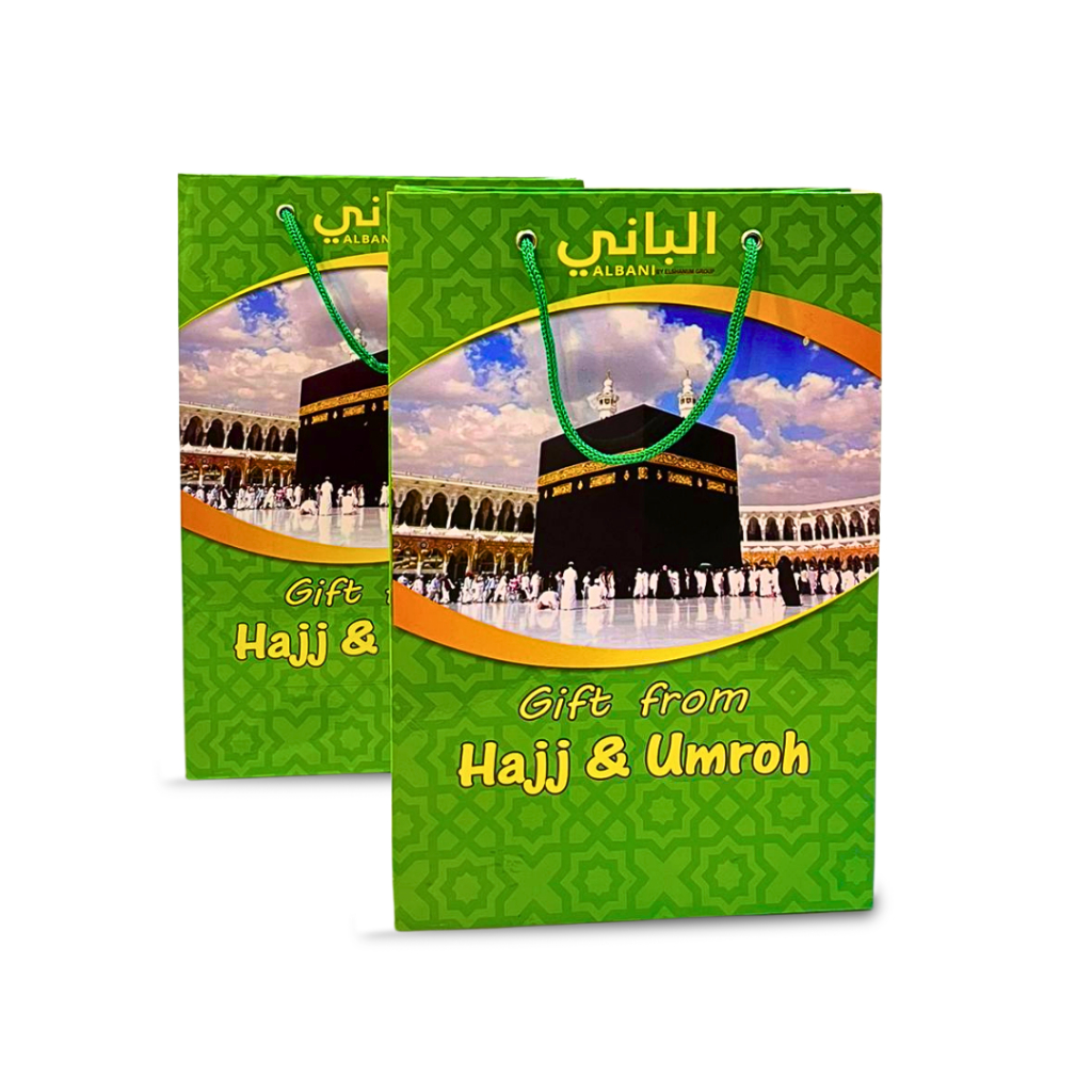 

Paper Bag Haji Sedang Per kodi 20pcs / paper bag biru / souvenir oleh oleh haji dan umroh