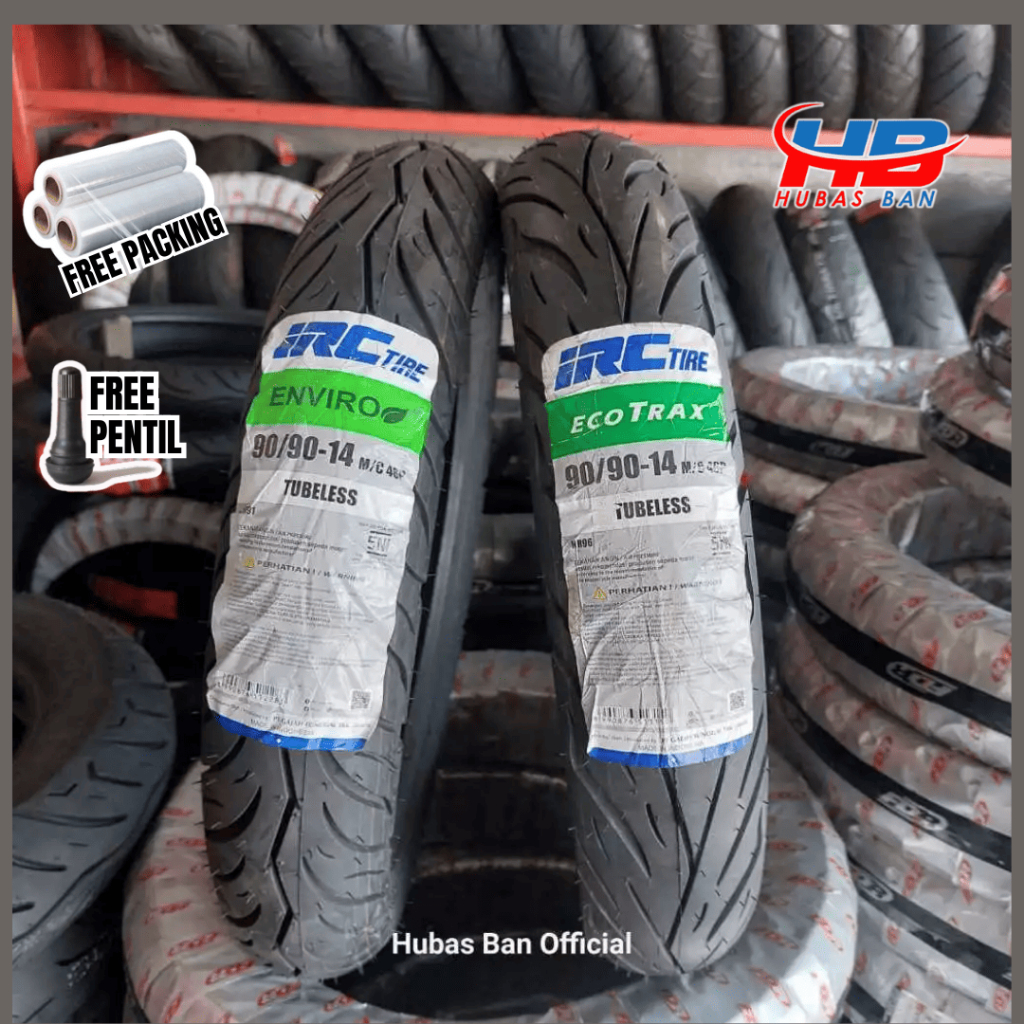 Ban Luar Tubeless Merk IRC Ukuran 80/90 Ring 14 90/90 Ring 14 Merk IRC SS530 Ecotrax Enviro Beat Mio