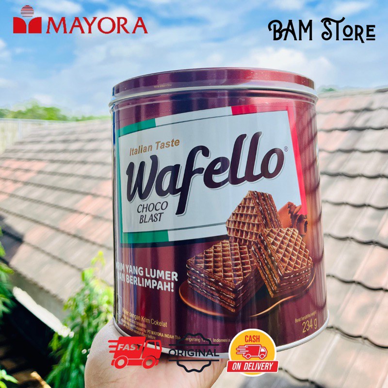 

ROMA WAFELLO KALENG 234gr MAYORA Wafello Coklat Wafello Caramel