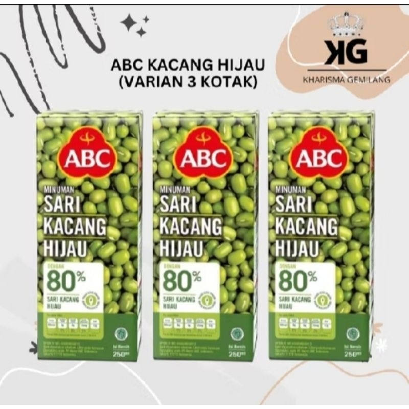 

ABC SARI Kacang hijau 250ML Varian 3 kotak minuman sari kacang hijau