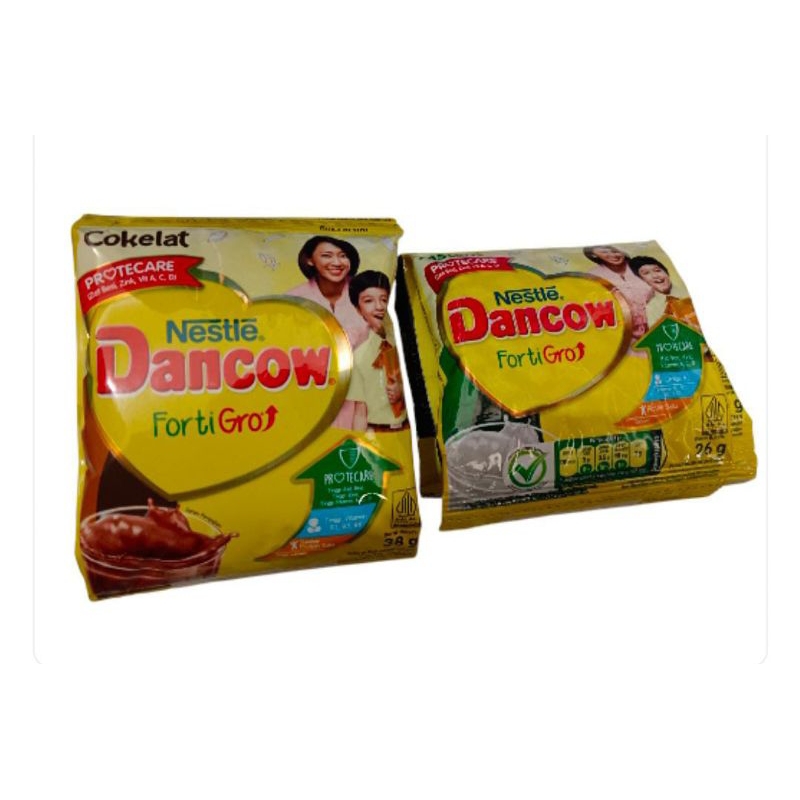 

Nestle dancow fortigro1 renteng isi 5 pcsSusu bubuk instan putih 26gr Susu bubuk instan coklat 38gr