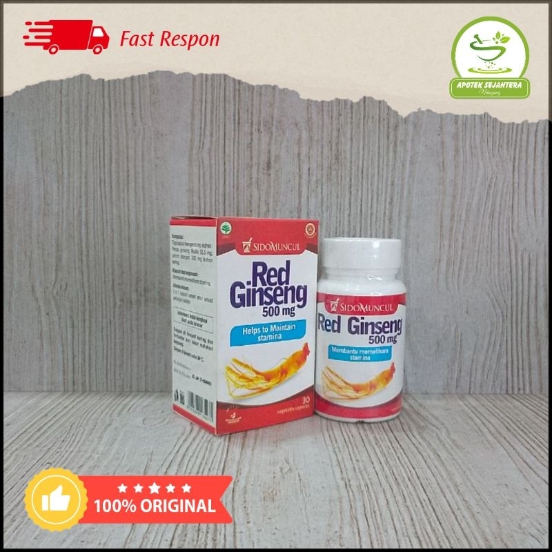 [30 kapsul] Red Ginseng Sidomuncul | stamina pria | pasak bumi | melancarkan peredaran darah