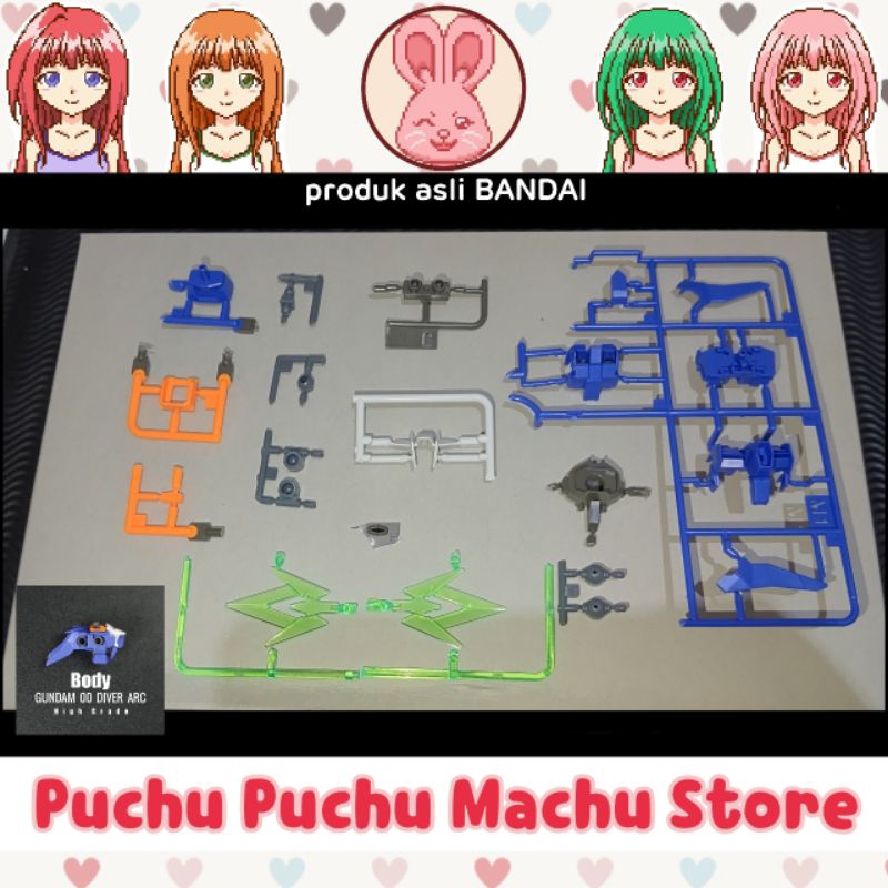 Part Torso Atas (Body Atas) + Efek dari HG HGGBM 1/144 GUNDAM 00 DIVER ARC (asli BANDAI) Gundam Buil