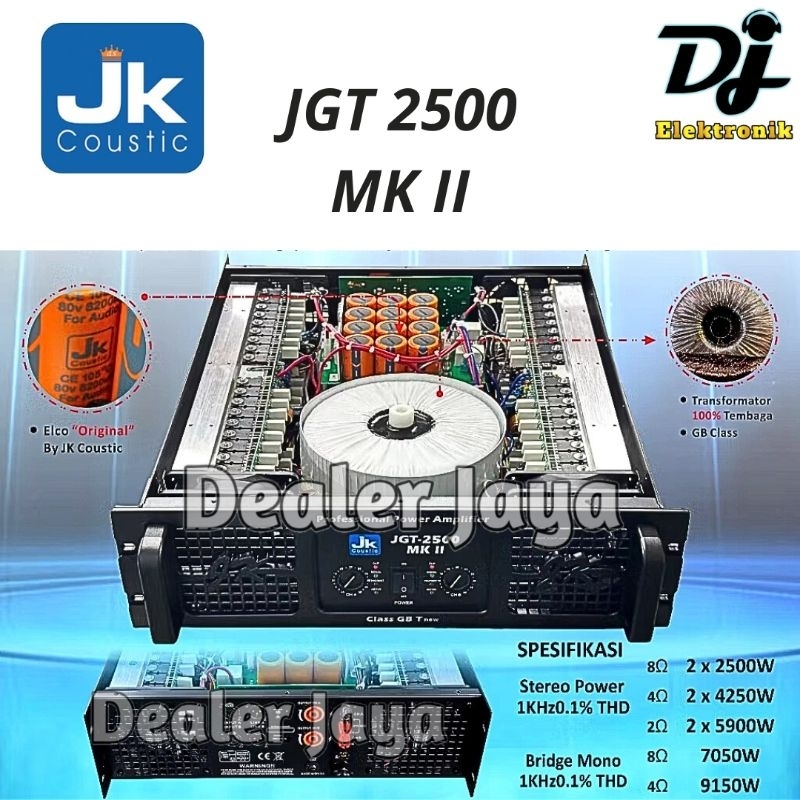 Power Amplifier JK Coustic JGT 2500 MK II / JGT2500 MKII - 2 channel