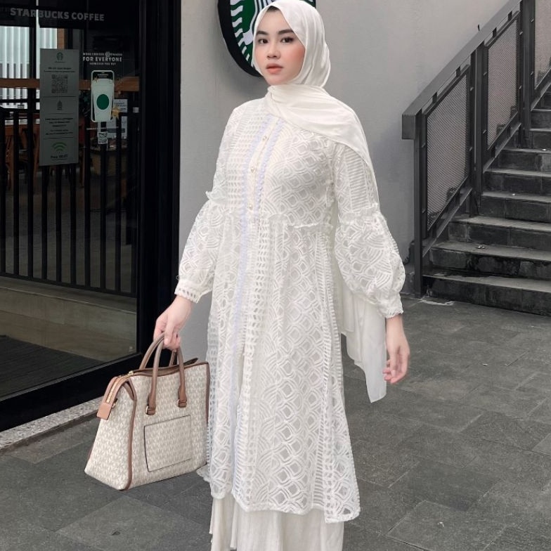 Belanja Hore Outer Brukat Cardigan Brokat Lengan Panjang atasan outher brukat Outer Brokat outer Tul