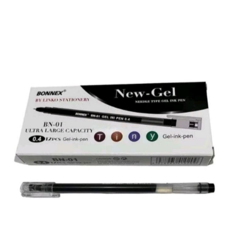 

BONNEX Knalpot Gel Ink Pen BN-01 Ultra Large Capacity 0.4 x12Pcs (1pack)