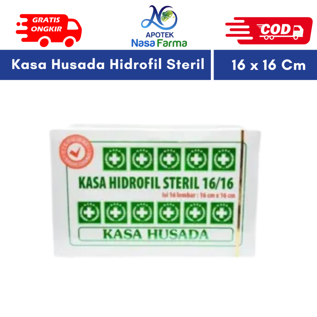 KASA STERIL HUSADA @16X16 KAIN KASA / KASA HIDROFIL STERIL / PERBAN