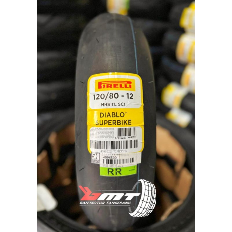 Pirelli Diablo Superbike uk 120/80-12 Tubelees ban resmi kejuaraan balap ban full slick