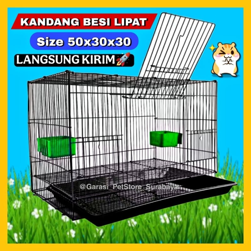 GPSS- GROSIR Kandang Besi Lipat Kandang Kucing Kitten Kelinci Burung Kenari Love Bird Sangkar Burung