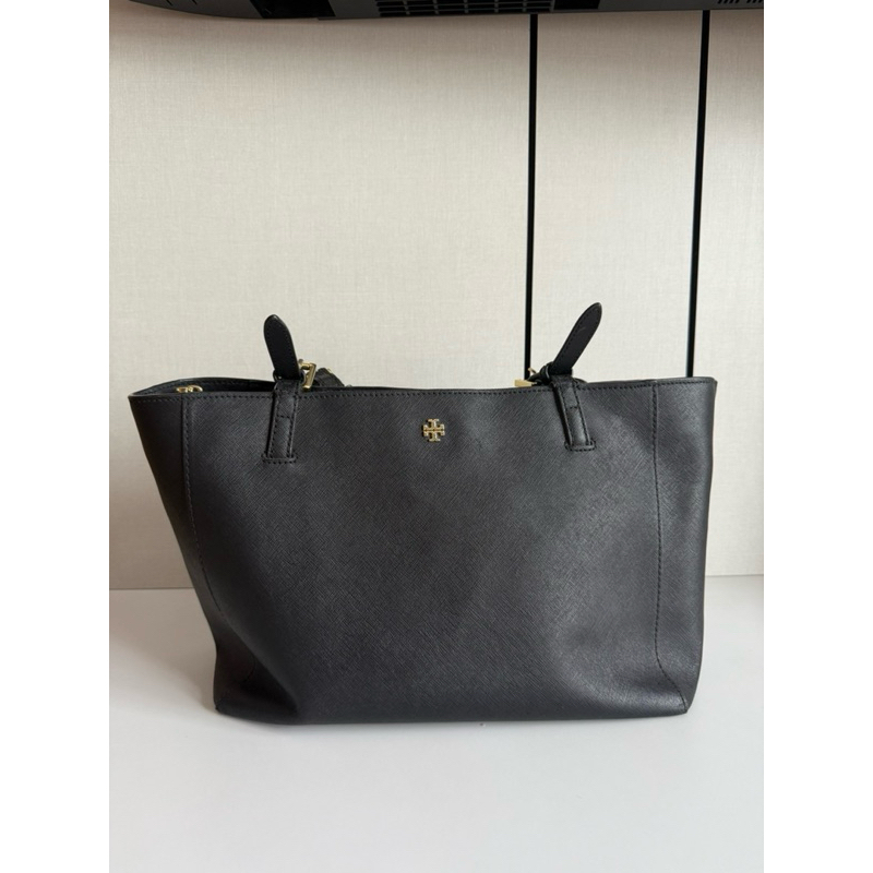 Tory Burch Emerson Tote Bag Black Preloved Tas Wanita