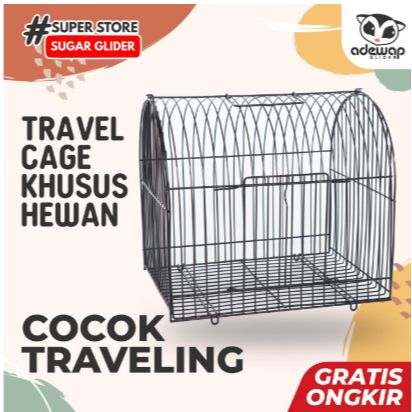 ADEWAP GLIDER Tas Travel + Kandang Pet Carrier Sugar Glider Ukuran Besar Model Curve