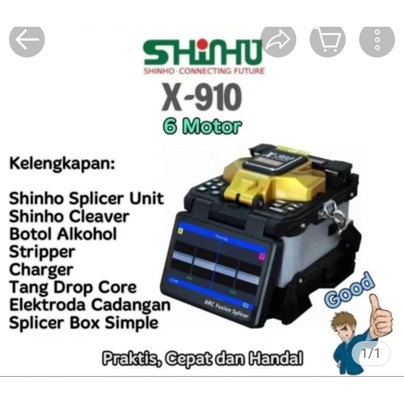 Fiber Optic Fusion Splicer SHINHO X910 (6 MOTOR) Backbone High Performance