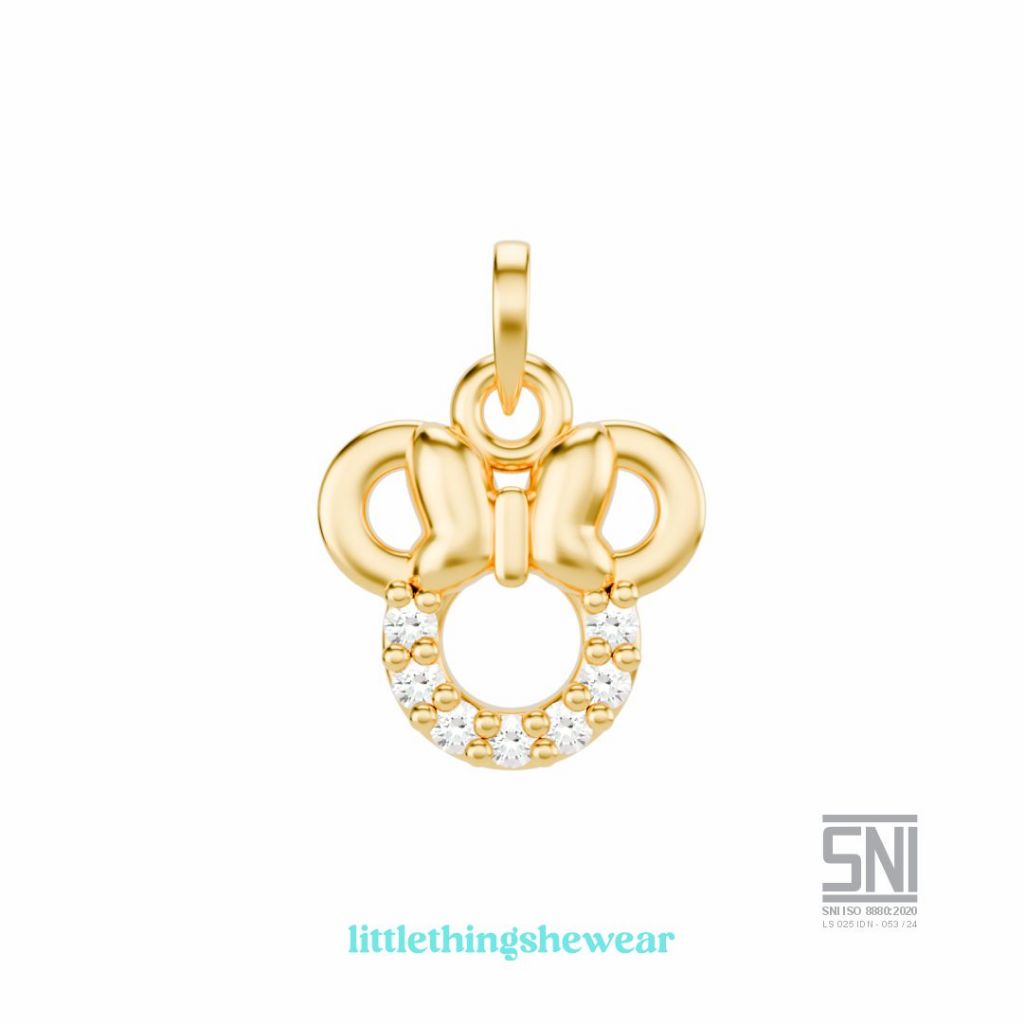 LITTLETHINGSHEWEAR - Liontin Kalung Emas Anak Millie Mickey Minnie Swarovski - Pendant Gantungan Ant