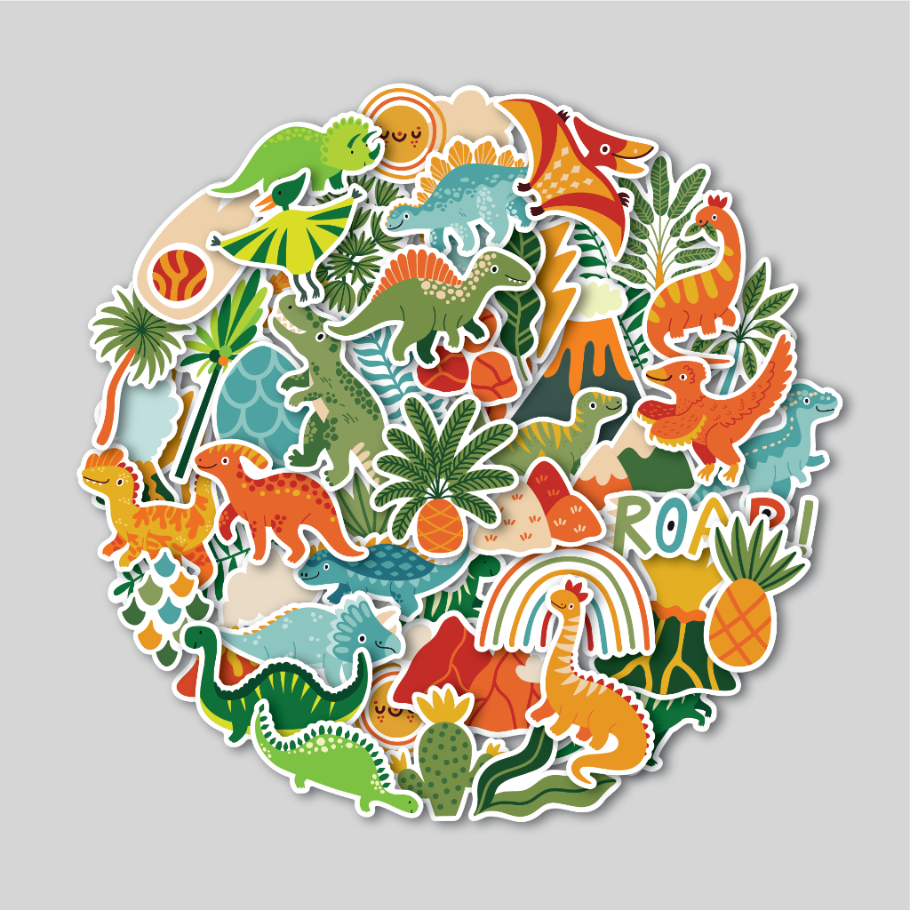 

STICKER PACK DINO DINOSAUR | STICKER TUMBLER | STIKER LAPTOP KOPER HELM