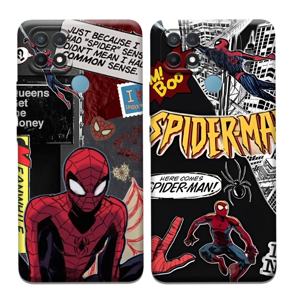 #ZC02 Oppo A15 / A15s  Terbaru Compitaibel With Motif Spiderman - Silikon Protec Procamera - Pelindu