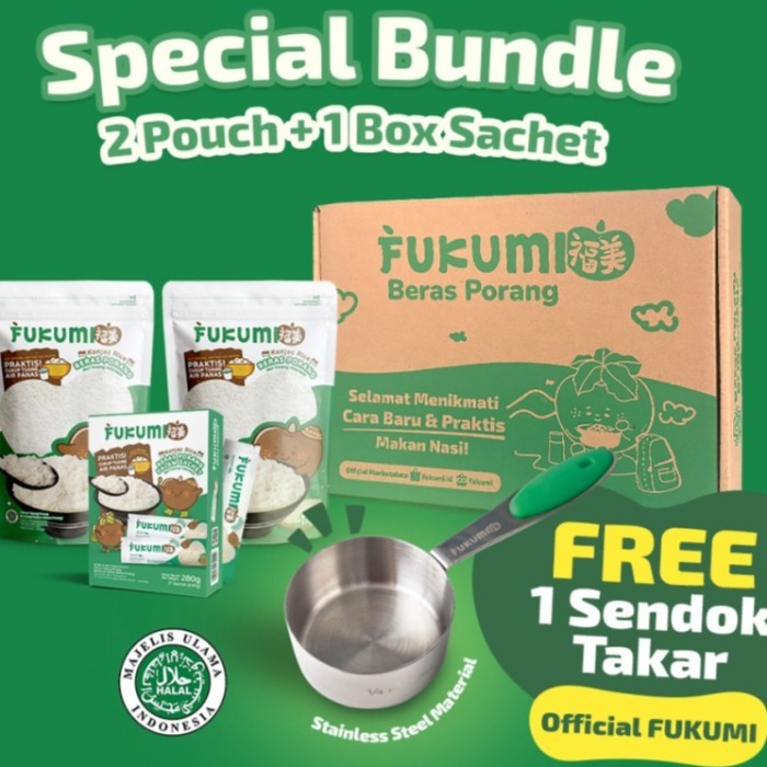 Fukumi Special Bundle 4 pouch fukumi 1 kg & 2 box fukumi sachet free 1 mangkok fukumi