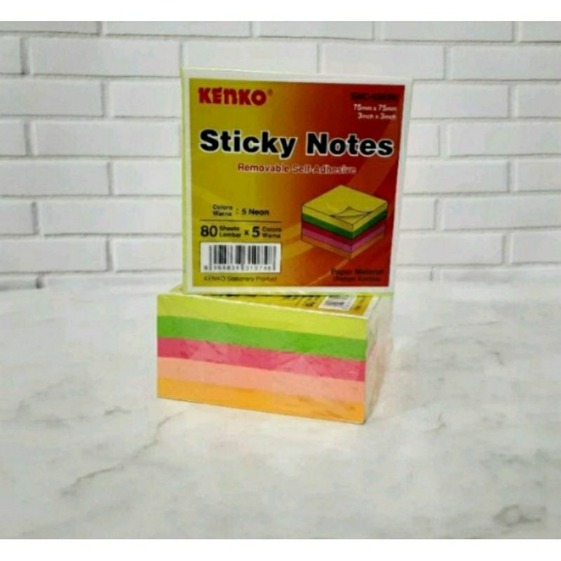 

Penanda Kertas/Kenko Sticky Notes Removabel 80 Lembaran (5 Warna)/Notes-SNC0303N