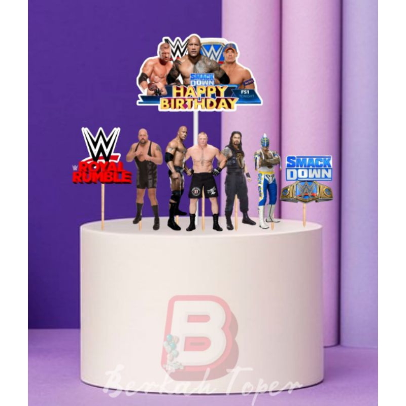 Topper Smack Down, Topper cake, hiasan kue ulang tahun topper karakter Smack Down