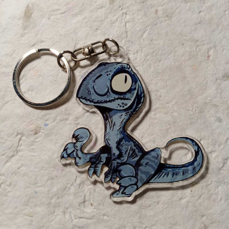 Blue Jurassic World keychain gantungan kunci charm / jurassic park