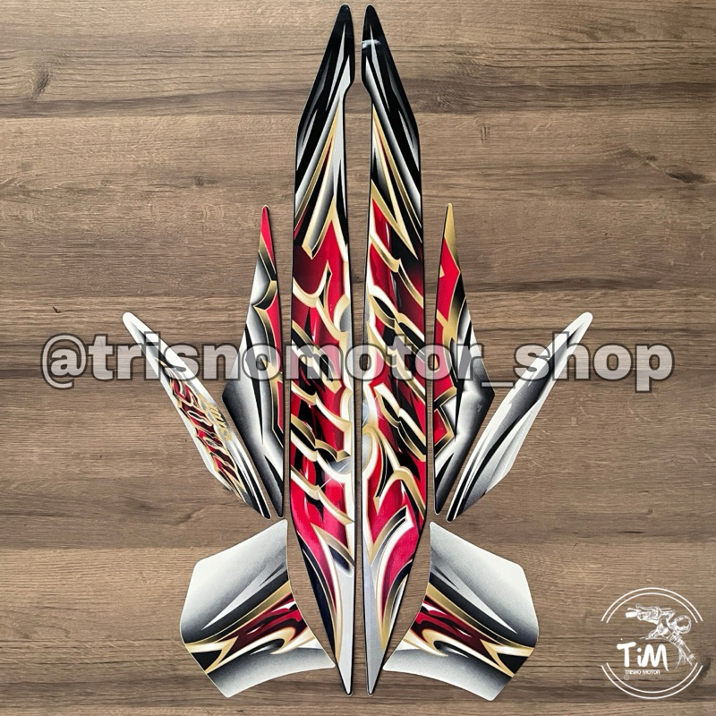 STIKER STRIPING MIO SOUL 2010 HITAM PUTIH STANDAR TRISNOMOTORSHOP