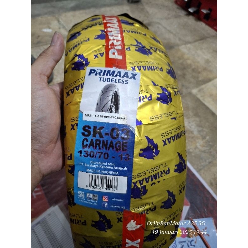 BAN PRIMAX SK03 130/70-13 TUBLES/BAN PRIMAX BELAKANG PCX160/BAN BELAKANG ADV150/BAN LUAR BELAKANG NE