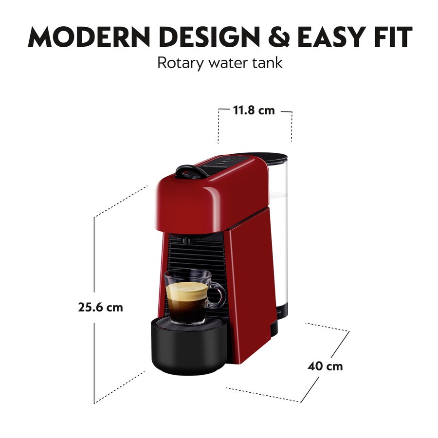 Nespresso Essenza Plus Coffee Machine, Red (Mesin Kopi)