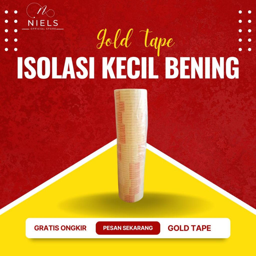 

Gold Tape Isolasi Kecil Bening (12 pcs)