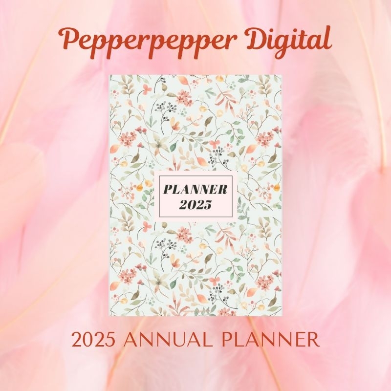 

Digital Printable 2025 Annual Planner Simple 14 halaman