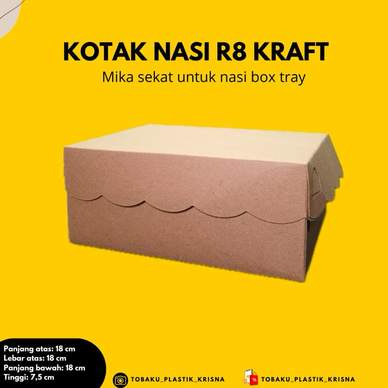 

R8 - Kotak Dus Kraft Coklat/Kotak Dus Nasi/Kotak Dus Nasi Catering/ Kotak Dus Renda Coklat Non-laminasi