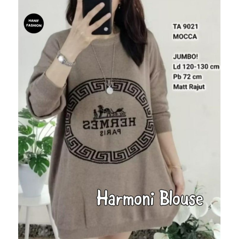 ATASAN BLOUSE JUMBO/HARMONI/BLOUSE WANITA RAJUT JUMBO LD 150 CM FIT XXXXL