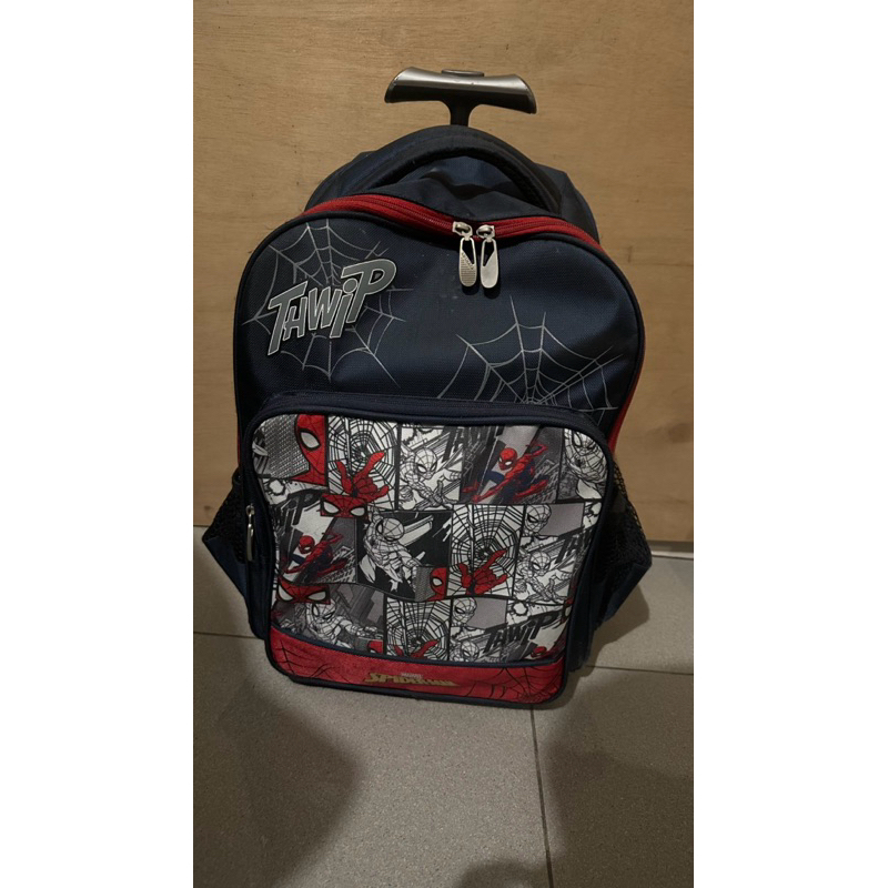 PRELOVED trolley bag school / tas sekolah troli anak Spiderman