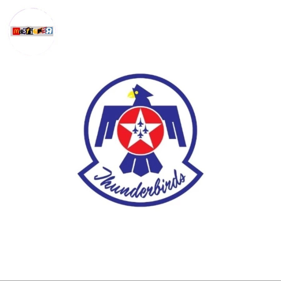 

sticker USAF Thunderbirds logo diecut stiker aviasi vintage retro army air demonstration