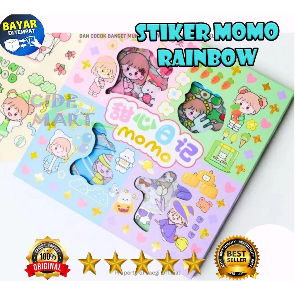 

MC STIKER MOMO RAINBOW / STIKER MOMO 4 warna isi 100 lembar stiker Kartun Korea Lucu STIKER LOTSO Cinnamoroll KUROMI Anti Air Dekorasi DIY Stiker Aesthetic set handBook scrapbook
