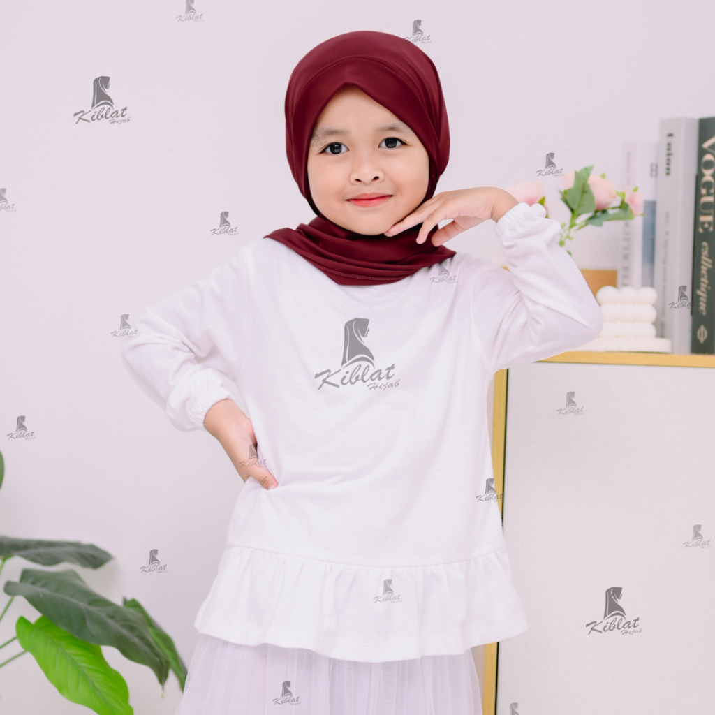 Jilbab Segitiga Instan Malay Anak Usia 1-3 th | Jilbab Segitiga Malay Anak Spandex Jersey