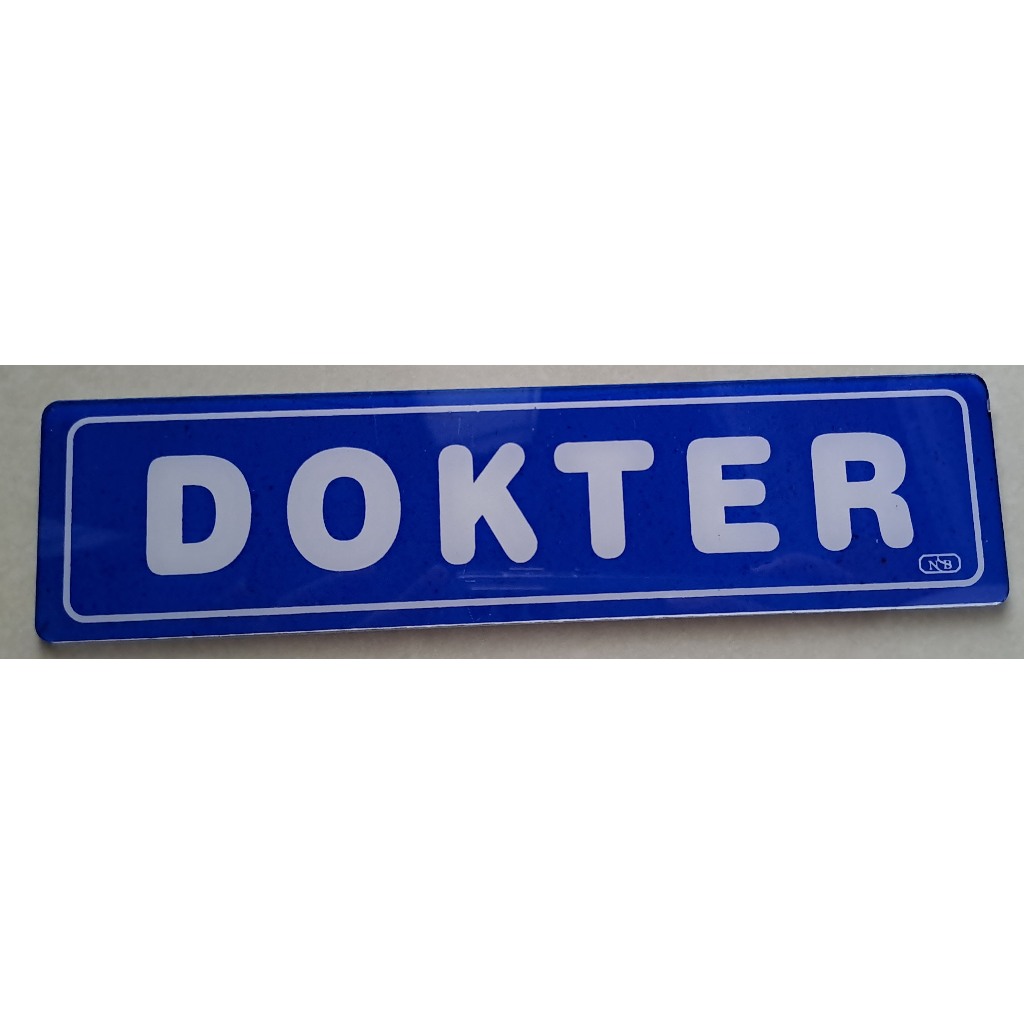 

Label Acrylic Kecil / Label Akrilik Kecil 5x20cm - Dokter (Biru_Putih)