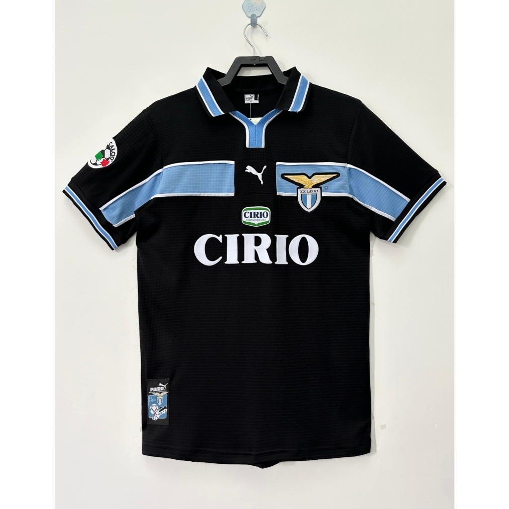 BAJU BOLA JERSEY LAZIO BLACK RETRO LAZIO 1998 1999 JERSEY BOLA BAJU JERSEY RETRO LAZIO 1998 1999