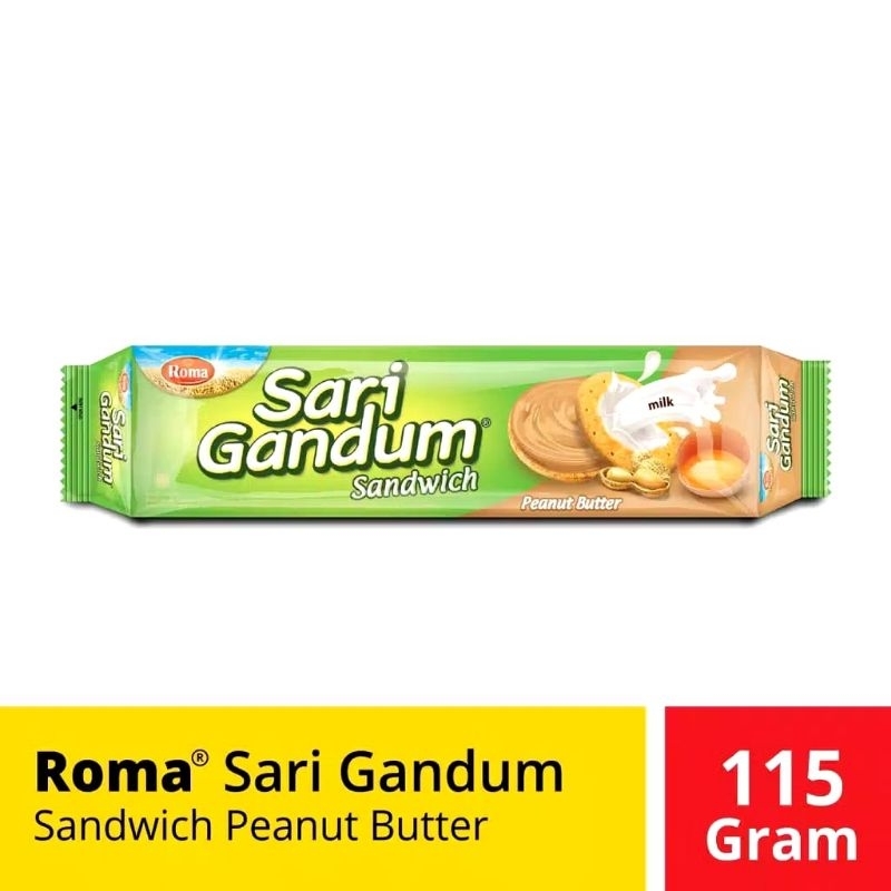 

Roma sari gandum sandwich peanut butter 115g