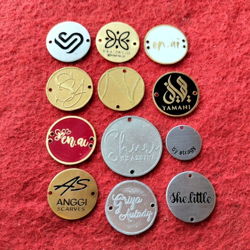 

aksesoris label plat hijab costum bulat
