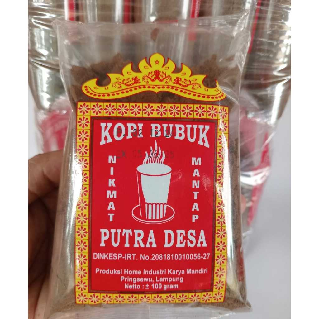 

10 Bungkus Kopi Bubuk Robusta Lampung, Putra Desa Kemasan 100gr