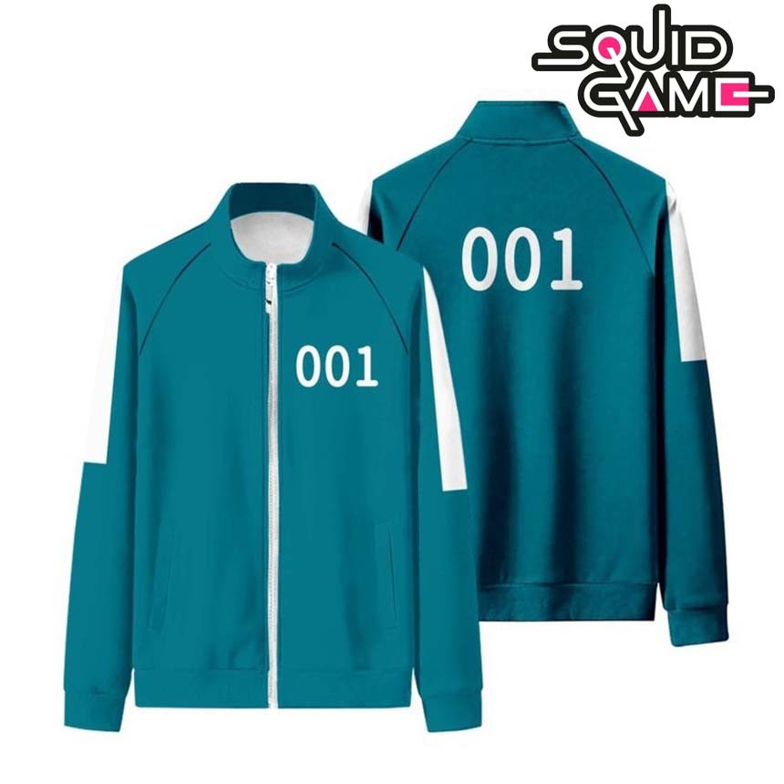 JAKET SQUID GAME JAKET GAME KOREA OVERSIZE BISA CUSTOM NOMER SUID GAMES JACKET