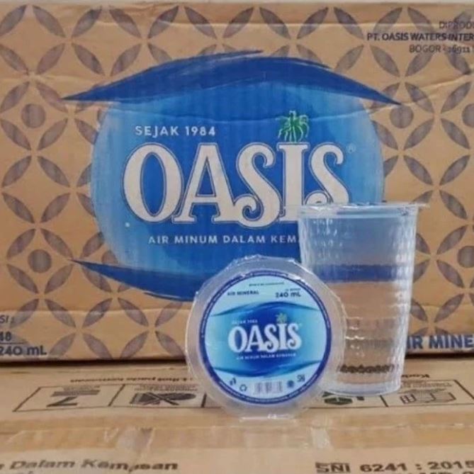 

JRstore - Air minum mineral merek Oasis Kemasan Gelas 240ml 1DUS Isi 48pcs