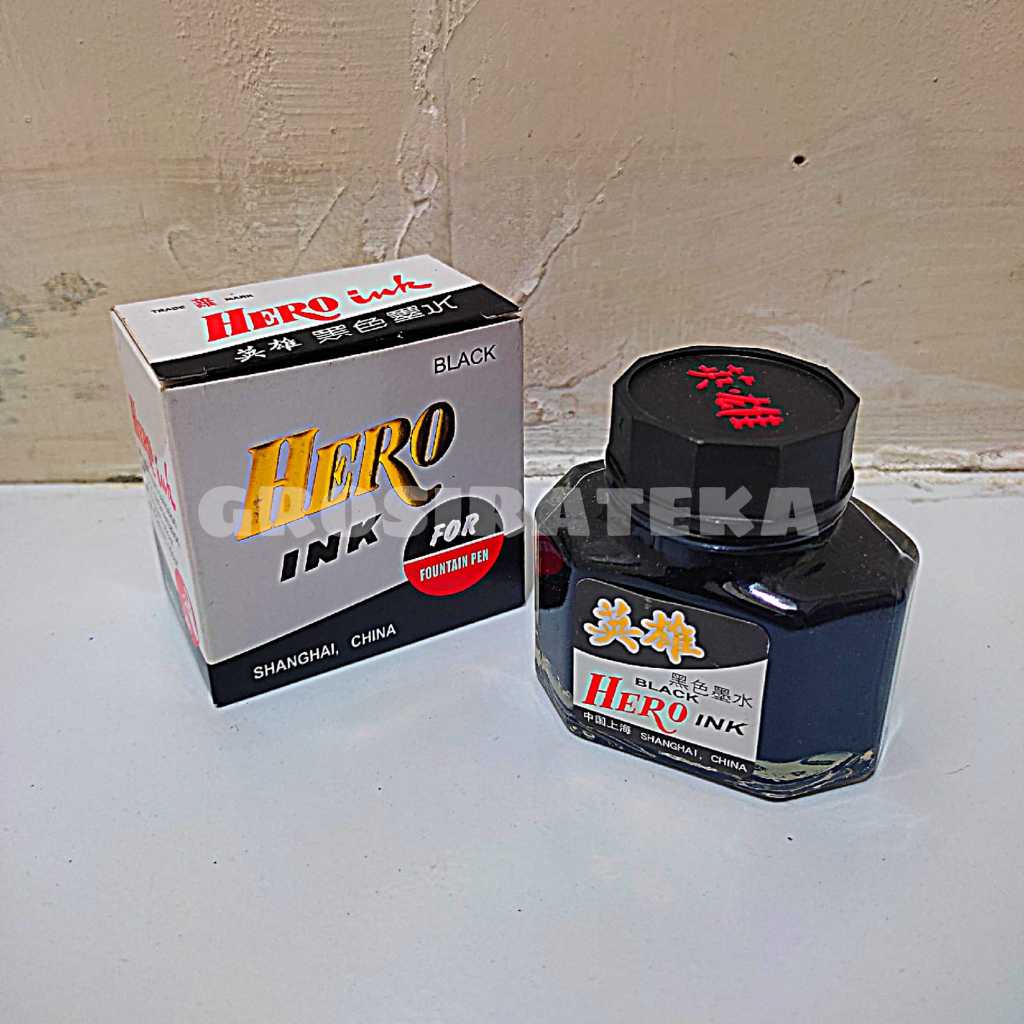 

TINTA CINA, TINTA PENA HERO INK HITAM FOR FOUNTAIN PEN 50ML
