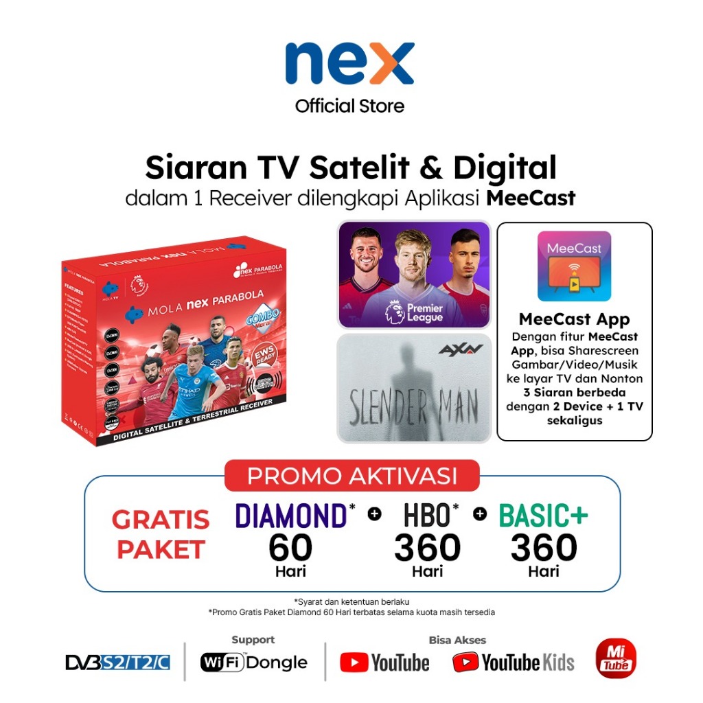 Homeyvibes Nex Parabola Combo Merah - Full Hd & Meecast