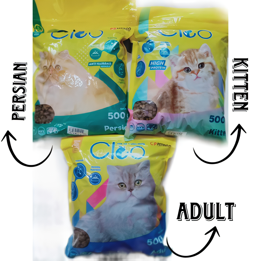 makanan kucing CLEO repack 500 gram (BISA INSTAN)