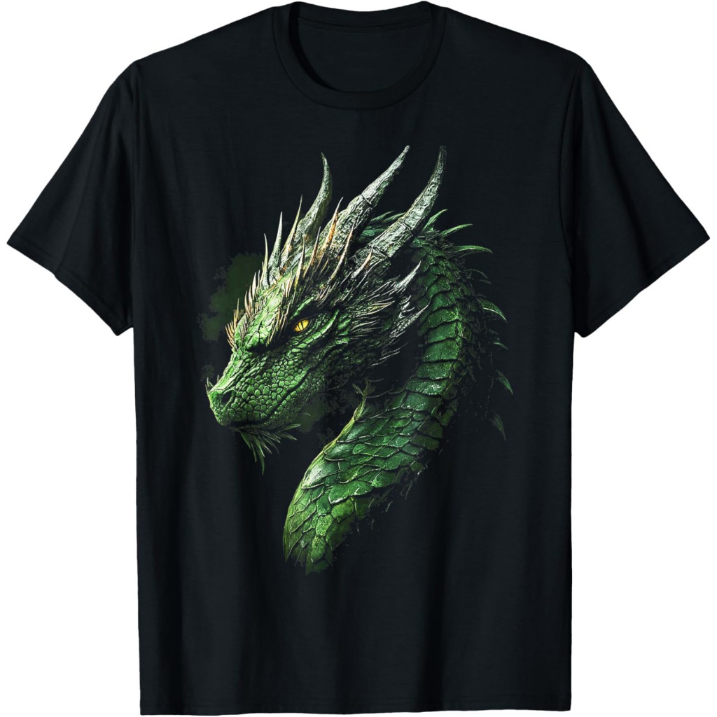 Kaos Naga Hijau Motif Naga Ilustrasi Mistis Kaos Naga Hijau