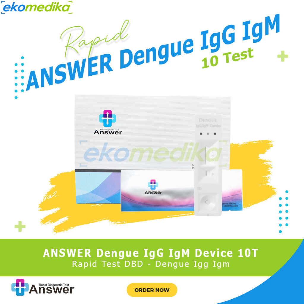 Dengue IgG/IgM Combo Rapid Test Answer / Alat Test DBD Answer Inst isi 10 Test Card