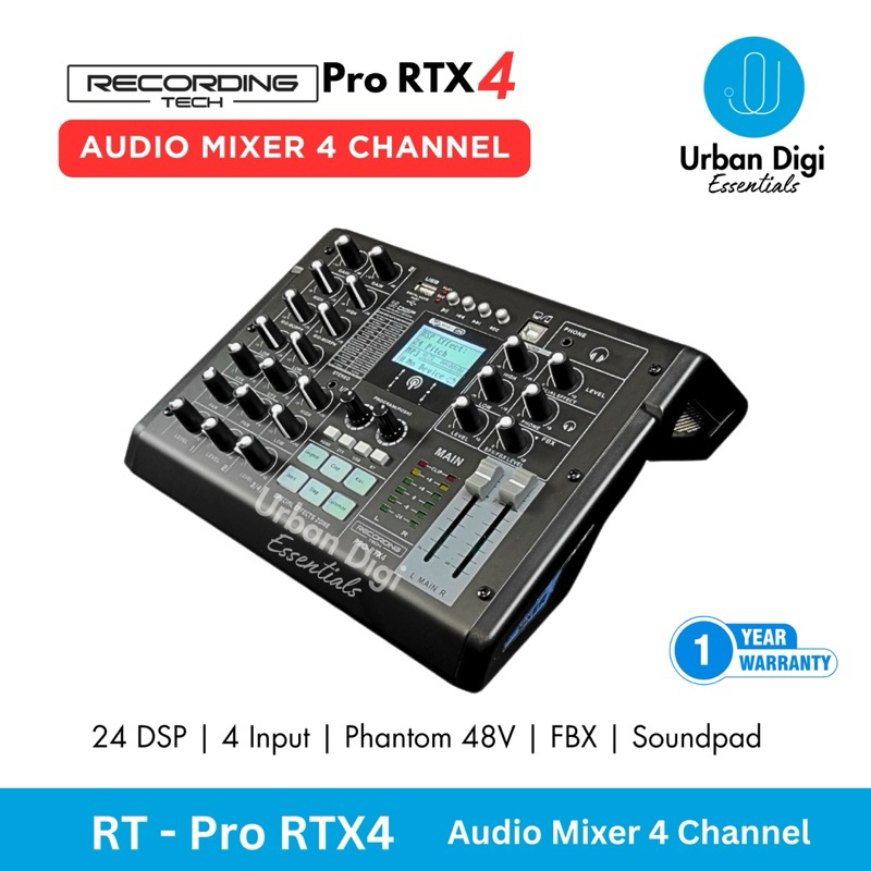 Recording Tech Pro RTX4 - Mixer 4 Channel 24 DSP