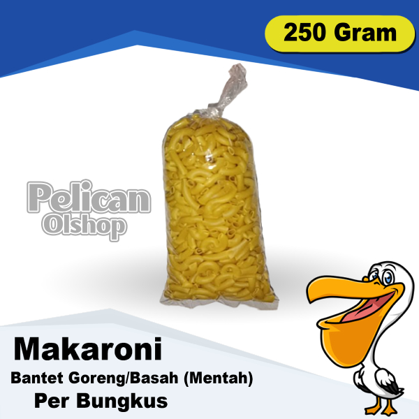 

Makaroni Mentah Bantet Tidak Mekar Enak Nikmat Berkualitas 250 gram gr Bisa Di Rebus Basah Berkualitas