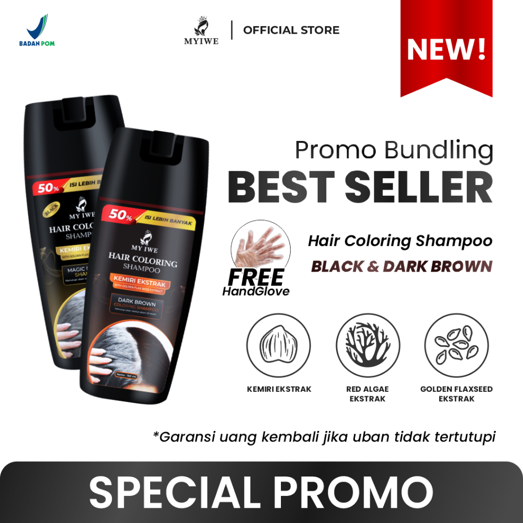 [PROMO BEST SELLER ISI 2] BISA COD Myiwe Shampo Penghitam Rambut Uban Alami