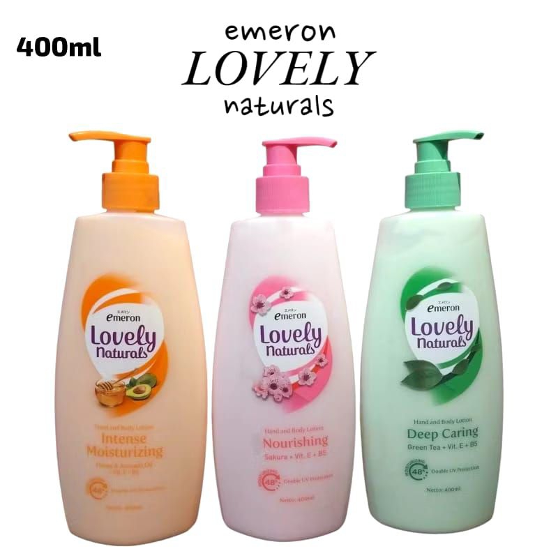 Emeron Lovely Natural 400ml | HandBody Lotion Natural Wangi